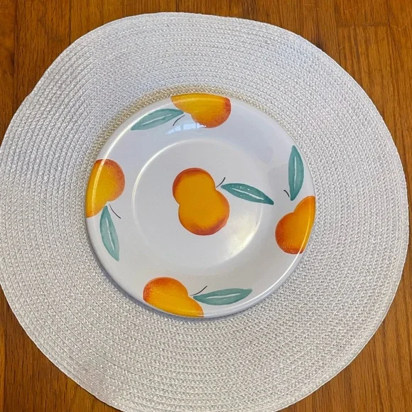 Pier 1 Italian Handpainted Peach Dinner Plates - Picture 4 of 4